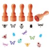 AHANDMAKER 5 Styles Insects Decorative Stamps Butterfly, Bee, Beetle, Dragonfly,
