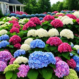 50+ Mixed Color Hydrangea Seeds for Planting, Hydrangea Giant Snowball Shrub, Flower Plant Wedding, Outdoor Garden - Potted Plants