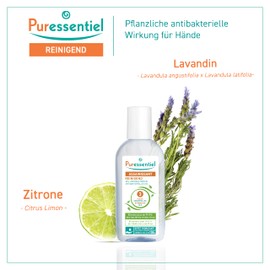 Puressentiel Antibacterial Gel 80 ml - Anti-bacterial, anti-viral, softening - 99.9% viruses and bacteria destroyed - Anti-drying aloe vera, bioalcohol, essential oils of tea tree, lemon, lavandin
