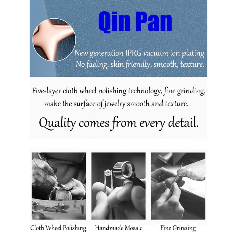 Qinpan - Juego de collares y arete de vidrio ovalado