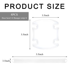JUSTTOP 8 PCS Transparent Car Door Handle Cup Protector, 3D Anti-Scratch Clear Car Door Handle Bowl Sticker, Waterproof Stick on Car Door Side Paint Cover Guard Stickers, Car Accessories