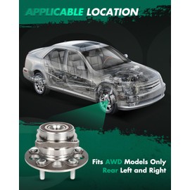 SCITOO Wheel Hub Wheel Bearing Assembly Rear Left Right 512632 fit for 2017-2022 for Honda CR-V EX 1.5L 5 lugs Wheel Hub Bearing Assemblies W/ABS 1pcs Wheel Hub Bearings