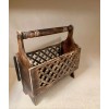 Globedecor 17" Magazine Rack Solid Wood Rustic Newspaper Basket Wooden