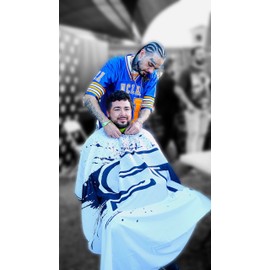 Supreme Trimmer Premium Barber Cape | Professional Hair Stylist Waterproof, Hook Closure Cape; Salon, Barber, or Home Use | Ghost Ink