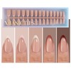 Misssix XBASICTIPS Uñas postizas francesas, 150 unidades, almendra mediana, gel