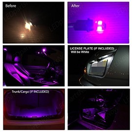 LEDpartsNow Interior LED Lights Replacement for Dodge Magnum 2005-2008 FUCHSIA Purple Accessories Package Kit (7 Pieces)