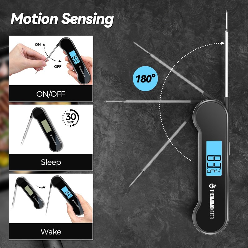 0.5 Sec Instant Read Meat Thermometer Digital with ±0.5℉ Precision,