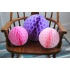 3-Piece Set of Honeycomb Tissue Paper Party Balls (Lavender Pink)