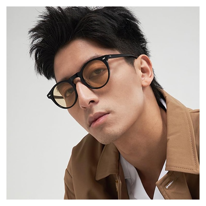 Feisedy B1245 Men's Sunglasses, Round Glasses, UV 400, UV Protection,