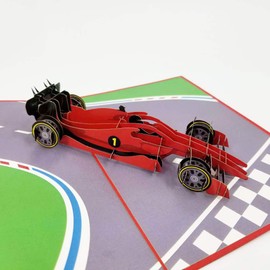 Racing Car 3D pop up greeting card - Formula One, Car Racing, F1, Happy Birthday, Congratulations, Car Lover, Just Because, Friendship, Thank You, Father's Day | Pop Card Express (Racing Car Pop Up Card)