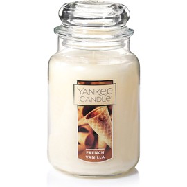 Yankee Candle French Vanilla Scented, Classic 22oz Large Jar Single Wick Candle, Over 110 Hours of Burn Time