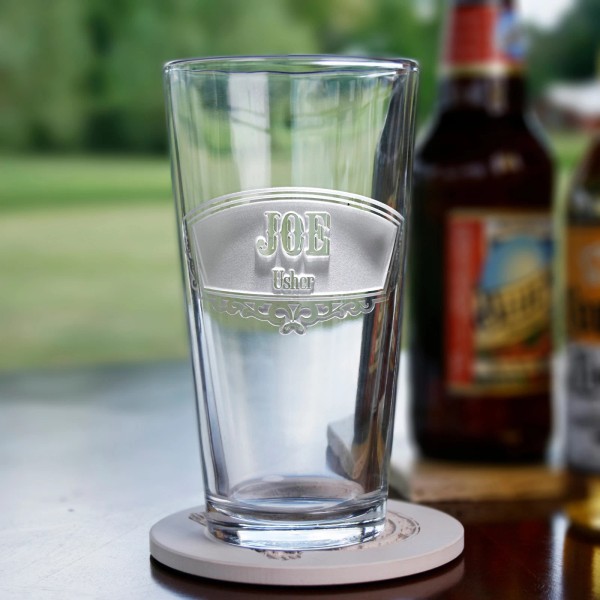 Crystal Imagery Groomsman Pub Glasses - set of 6 (groompub6)