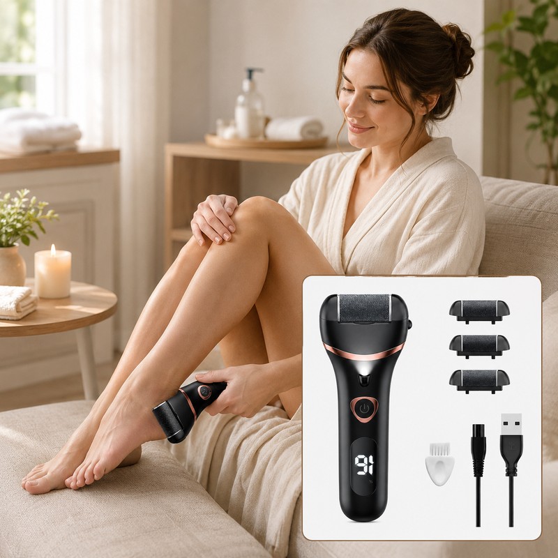 Electric Callus Remover for At-Home Pedicure – 2-Speed Rechargeable Foot