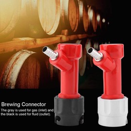 Brewing Coupler Keg Connector, 2Pcs Durable 1/4" Tall Pin Lock Corny Keg Home Brewing Connector Coupler Set for Gas (Inlet) and Fluid (Outlet), Gray and White