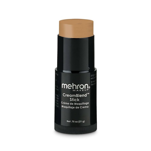 Mehron Makeup CreamBlend Stick | Face Paint, Body Paint, & Foundation Cream Makeup| Body Paint Stick .75 oz (21 g) (Light Khaki)