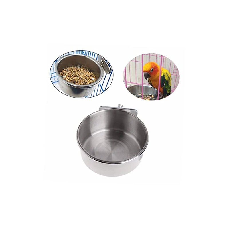 VANZACK 2 Piezas Tazón De Abrazadera De Loro Comida Jaula