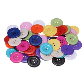 HARFINGTON 60pcs 60L Sewing Buttons 1-1/2"(38mm) Resin Round Flat 4-Hole Craft Buttons for Sewing Clothing and DIY, 12 Colors