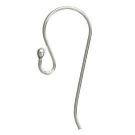 Dreambell 10 pcs 925 Sterling Silver Ball Dot Earwire 0.8mm / 20 GA Gauge French Hook Earring