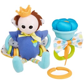 Yukid Teething Rattle Set, Prince in One Hand, Flower Car, Colorful Toy, Rattle, Pacifier, Rattle