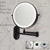 7–8 Inch Wall-Mounted LED Makeup Mirror, 1X/3X–10X, Battery & USB