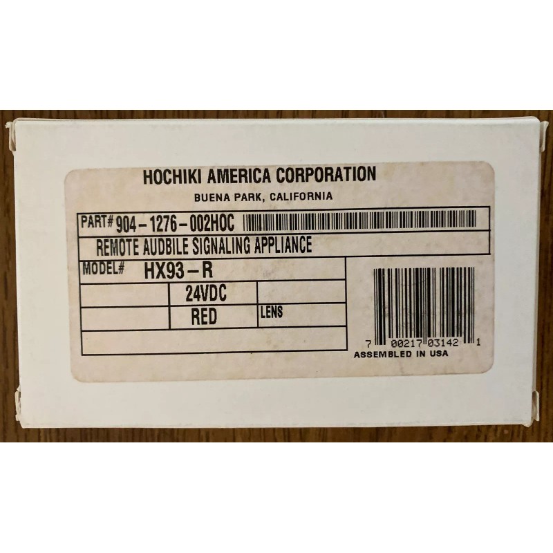 HOCHIKI HX93-R FIRE ALARM MINI HORN,WALL,24 VDC,TEMPORAL/C