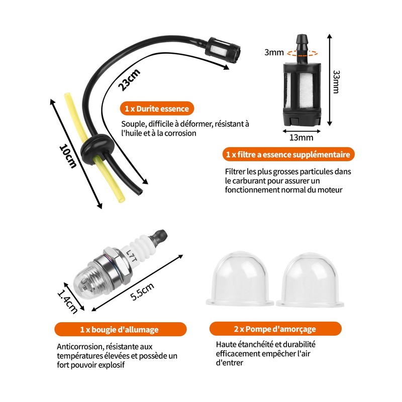 SOSALUK 52cc 49cc 43cc 2 Stroke Carbu Kit with Hose