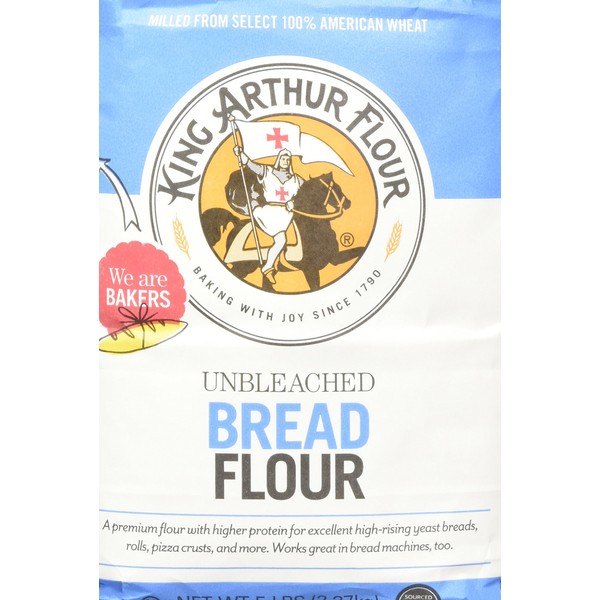 King Arthur Flour - Unbleached Bread Flour, 5 Pound (Pack of 2)