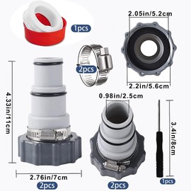 Pool Hose, Pool Hose 38 mm Connector, Pool Hose Adapter 32 to 38, Hose Connector 38 mm, Intex Hoses for Intex Pool, Tap Adapter, Garden Hose