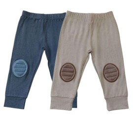 Zenulove 2-Pack Viscose Baby Pants with Knee Pads Soft Toddler Pants for Boys & Girls, Baby Boy Pants & Baby Girl Pants (US, Age, 12-18 Months, Blue & Brown)
