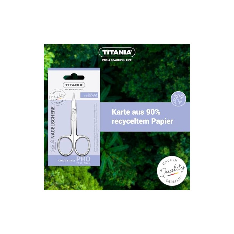 TITANIA Nagelschere Solingen mit Turmspitze (9,5cm) • Extra scharfe und
