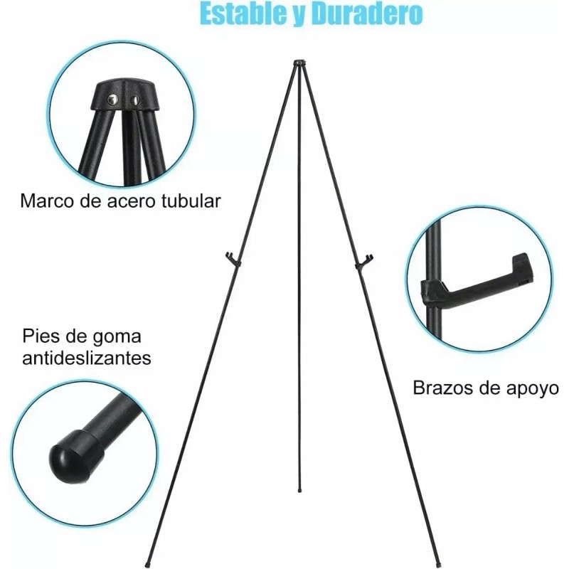Ezzyso Caballete Plegable Instantáneo De 168cm Portátil Arte Pintar