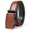 maikun Brown Leather Ratchet Belt for Men,Width 1 3/8", Quick