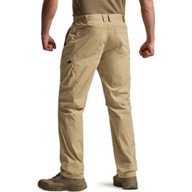 CQR Men's Quick Dry Tactical Pants, Water Resistant Outdoor Pants, Lightweight Stretch Cargo Work Hiking Pants, Runyon Cargo Pants Dune Khaki, 34W x 32L