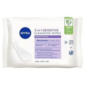 NIVEA 3in1 Sensitive Cleansing Wipes 25 Pack
