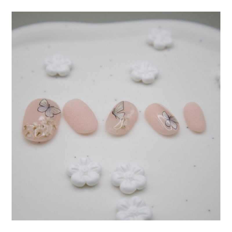 CHOK: 08 Butterfly Handmade nail tip - Coffin / CHOK