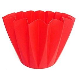 Adonis Plastic Pot, Diameter 11 cm, Brick Red, Pack of 20, Star Pot, Zigzag Pot, Planter, Pour Concrete