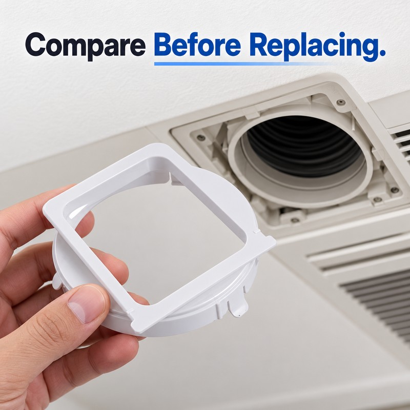 Portable Air Conditioner Exhaust Hose Adapter – White Square-to-Round Connector