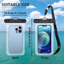 kitudaty 2pcs Practical Black Handheld Machinery Waterproof Bag - Multi-Purpose Bag Is Suitable For Swimming And Translucent Waterproof Handheld Drying Tools, Suitable For All Kinds Of Mobile Phones