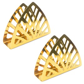 Napkin Holder, 2 Pieces, Simplicity Stainless Steel Triangle, Built Napkins, for Decorating Kitchen, Kitchen Worktops, Dining Tables, Gold