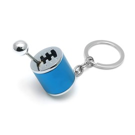 JNNJ Zinc Alloy Car Shifter Gear Model Key Ring, 6-Speed Gear Lever Key Ring Gadgets, Creative Accessories for Car Keys (Blue)