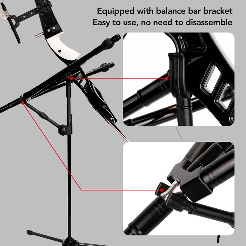 Folding Archery Bow Stand Fiber Glass Multi Directional Adjustable Bow