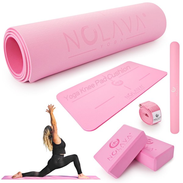 Nolava 6 Piece Pink TPE Yoga Mat Set | TPE