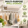 30cm Wall Mounted Kitchen Organizer Rack, Stainless Steel Utensil Holder