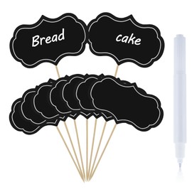 Food Labels for Party Buffet 50 Pcs Cheese Markers Food Signs for Party Food Labels for Charcuterie Board with Pen Buffet Labels Food Tags for Wedding Birthday Party Decor (Black)