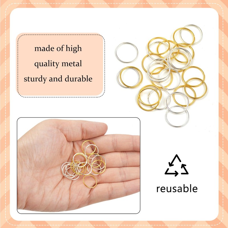100Pcs Hair Braid Rings Open Metal Dreadlock Rings, Mixed Gold