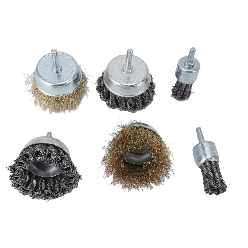 6 Pcs Drill Wire Brush Multi Functional Wire Cup Brush
