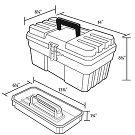 Akro-Mils 9514 14-Inch ProBox Plastic Tool Box, Red                                                                                                   