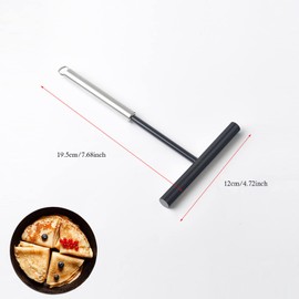 Crepes distributor, stainless steel crepe spatula, dough distributor, pancake dough spreader, stainless steel crepe dough spreader, T shape crepe for bakery, kitchen, pancakes, egg cakes (1 piece)