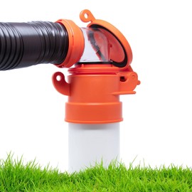 Enviro Design Products Footloose 4 in/10.16 cm Sewer Cap for RV Sites/Campgrounds | Odorless, Self-Closing, Easy to Install & Use | Female, Orange, Polypropylene