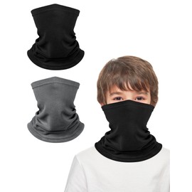 Kiiwah Pack of 2 Children's Tube Scarf, Multifunctional Scarf Neck Warmer for Boys and Girls, Thermal Neckerchief, Loop Scarf, Windproof Tube Scarf, Bandanas, Neck Warmer for Winter, Spring, Autumn,